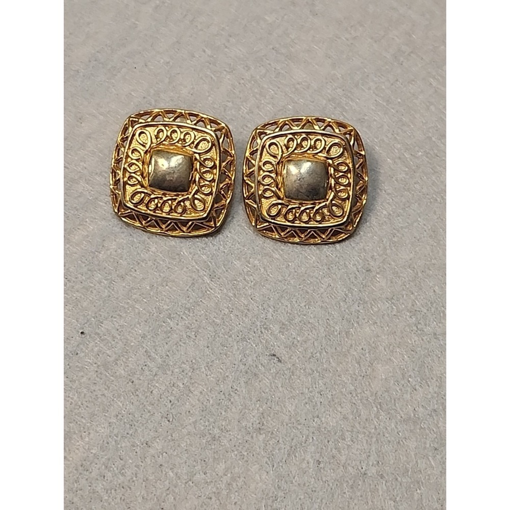 Vintage Square Pierced Earrings